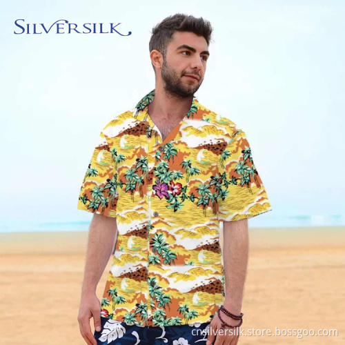 Sommer Casual Digital Print Männer Kurzarm-Hemd